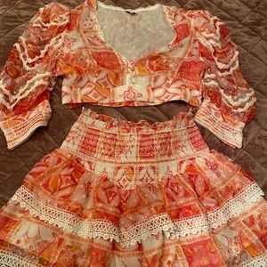 Hemant and Nandita ruffle skirt and top matching set